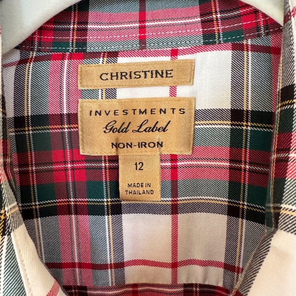 Investments Gold Label, Christine, , non-iron, long sleeve blouse/shirt, sz 12 - Picture 5 of 6
